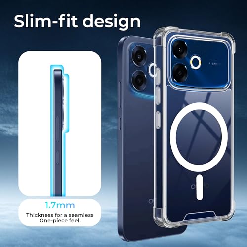 Image of A rtistque Clear Back Cover Case for Oppo F33 Pro 5G | Compatible with Mag-Safe | Premium Transparent Cover | Shockproof TPU Bumper | Slim Protective Design | Oppo F33 Pro Back Cover - Transparent