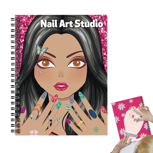 Arroopu Libro De Pegatinas Viaje | Cuaderno de Colorear con Diseños para Uñas,Set Paginas Colorear Carpeta Actividades Juguete Guarderia Escuela Infantil Viaje Adolescente