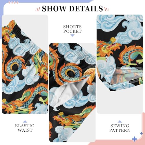 Flying Dragon Cloud Boys Long Pants Soft Trousers Elastic Waist Kids Lounge Bottoms with Pockets S-XL4