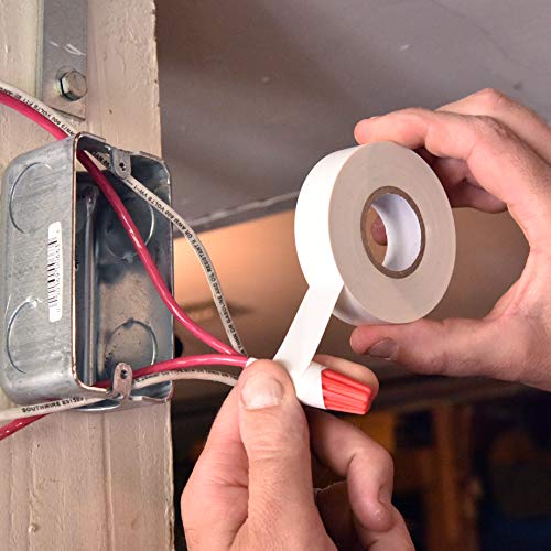 image for Gaffer Power White Electrical Tape - Vinyl Electric Tape (5 Pack) | 7 