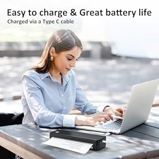 Gloryang Inkless Portable Printer for Travel, Wireless Thermal Printer Supports 8.5 x 11 Inch & A4 Size, Bluetooth Printer Includes Carry Case and 3 Rolls of Thermal Paper Kit, Black