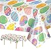 3 pack easter tablecloth watercolor easter eggs plastic table cloths disposable rectangle spring flowers table cover for indoor or outdoor tables decor party decorations supplies 54 x 108  urban country home decor