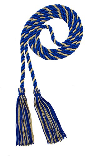 Image of Graduation Honor Cord - Royal /Old Gold - Every School Color Available - Made in USA