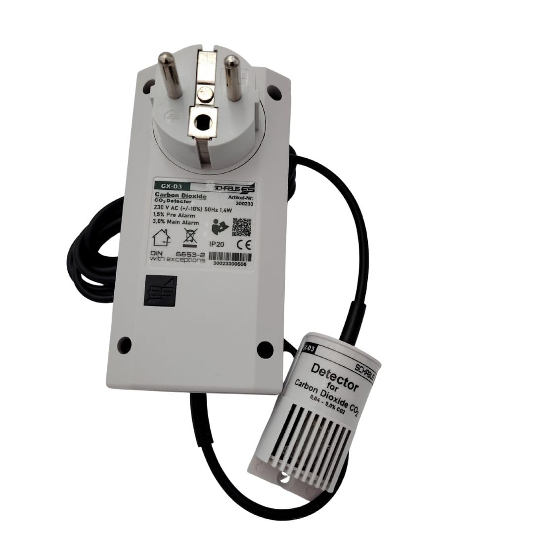 Schabus CO2 Alarm GX-D3 Steckdosengerät 230V Externer Sensor Kohlendioxid Detektor Technische Anlagen Made in Germany