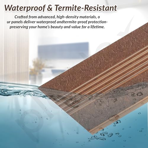 Image of Plantex Louvers Panel for Wall /8 Feet Wall Panels /3D Charcoal Panel for Interior Walls Decor - Pack of 7 Covers - 56 Sq. Ft, Size-1 Feet x 8 Feet (YD-1210)