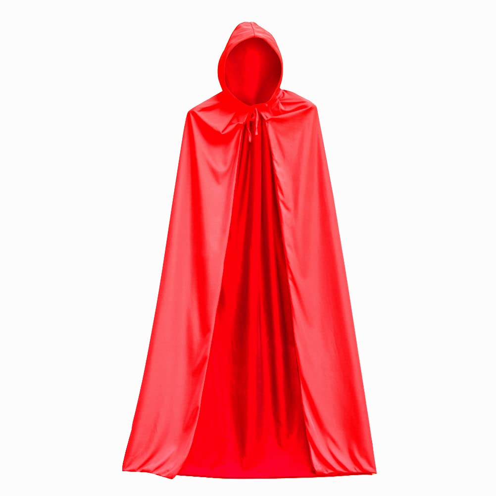Cape à Capuche Halloween Vampire Noir/Rouge 150 Cm - Cape Réversible Double Face Sorcière Déguisement Adulte