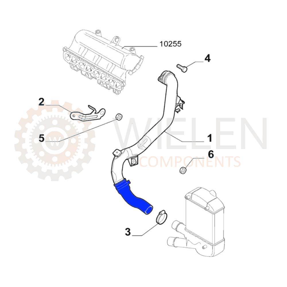 MANICOTTO INTERCOOLER COMPATIBILE CON TUBO TURBO ARIA FIAT PANDA 1.3 D MULTIJET 2012-51877398
