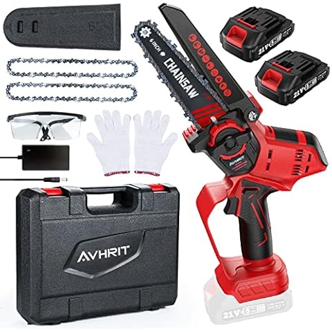 Avhrit Mini motosierra eléctrica inalámbrica de 6 pulgadas con 2 baterías de 21V 2000mAh Cover