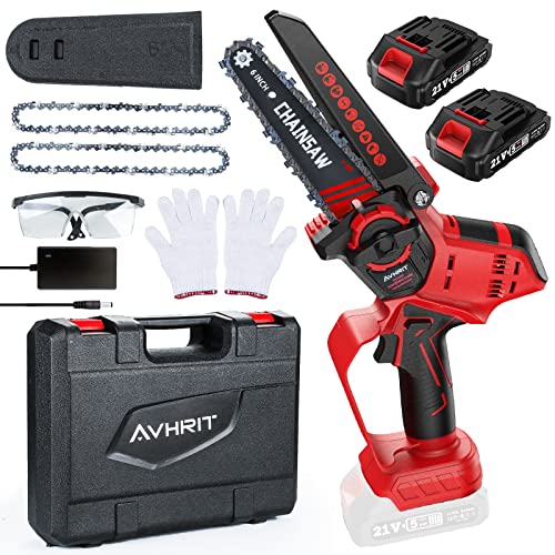 Avhrit Mini Kettensäge mit 2 Akkus, 6 Zoll Akku Kettensäge mit...