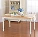 White Dining Room Set with Bench. This Country Style Dining Table and Chairs Set for 6 Is Solid Oak Wood Quality Construction. A Traditional Dining Table Set Inspired By the Farmhouse Antique Furniture Look.