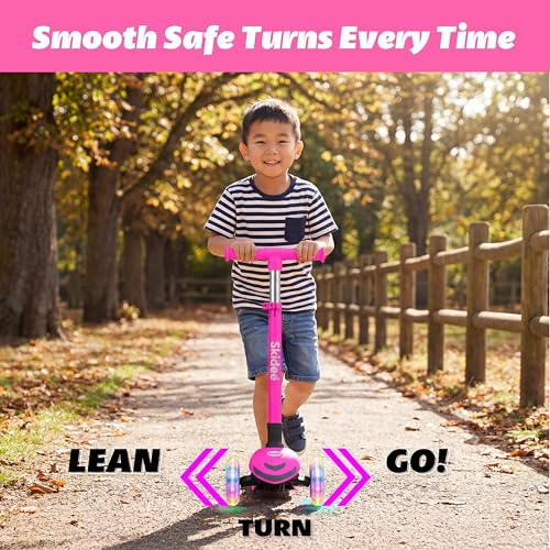 Image of SKIDEE Kick Scooter for Kids Ages 3-5 | Foldable 3 Wheel Scooter with Lean-to-Steer, Adjustable Height, Removable Seat & LED Light Wheels | Toddler Scooter Up to 12 Year Old Boys /Girls