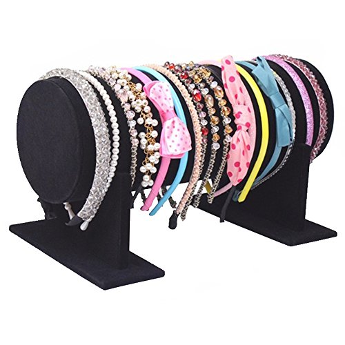 Vococal Black Velvet staccabile fascia Hairband dei monili del braccialetto Espositore dell'organizzatore del supporto del basamento 35 centimetri