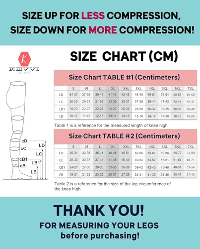 KEVVI - Knee High Support Hose Compression Socks 20-30 Medical Support Hose Compression Stockings for Women Ted Hose 2 pairs - Image 5