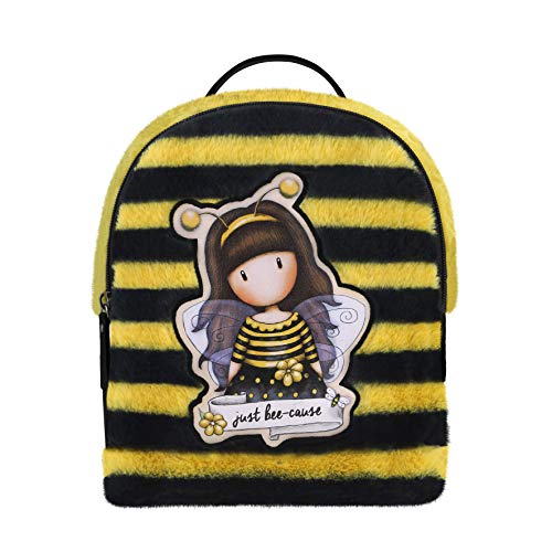 SANTORO GORJUSS Mochila Pequeña Furry 979GJ01  Mujeres  Amarillo negro  20 x 22 10 cm
