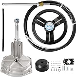 BBH New Outboard Steering System Mechanical Boat Rotary Steering Kit with 12 Feet Outboard Steering