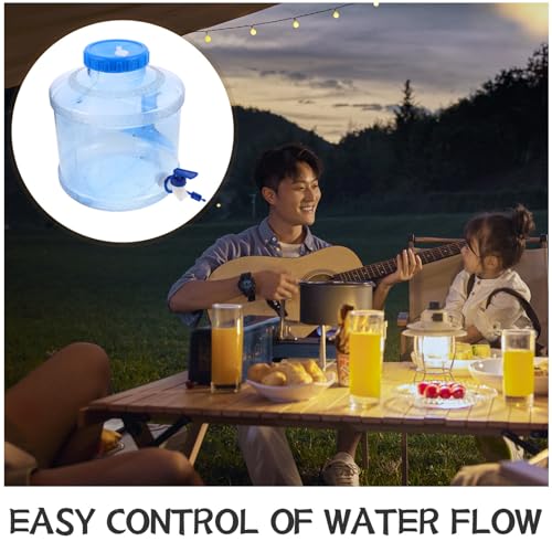 Distributeur eau camping bleu ciel avec robinet et poignée