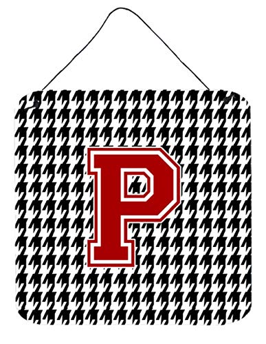 Caroline's Treasures CJ1021-PDS66 Monogram - Initial P Houndstooth Wall or Door Hanging Prints CJ1021, 6x6, Multicolor