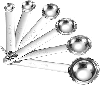 Measuring Scoop Set, 6 Pieces Stainless Steel Measuring Spoons Measuring Spoons Seasoning Spoons Tablespoons for Small Dry Products Liquids Baking Molds Solid