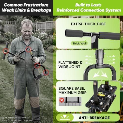 Image of Sakerplus Aerator Lawn Tool, Spike Lawn Aerator with Self-Cleaning Tines