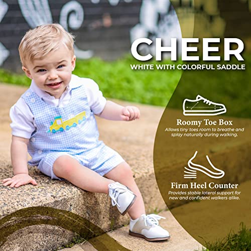 FOOTMATES Cheer Lace-Up Saddle Oxford Girls and Boys Dress Shoes with Wide Toe Box and Custom-Fit Insoles, Non-Marking Outsoles - for Infants, Toddlers and Little Kids, Ages 0-8 - Image 5