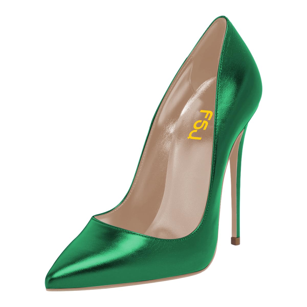 Women Gorgeous Pointed Toe High Stiletto Heel Pumps Slip On Glossy Party Prom Evening Date Shoes Size 4-16 US