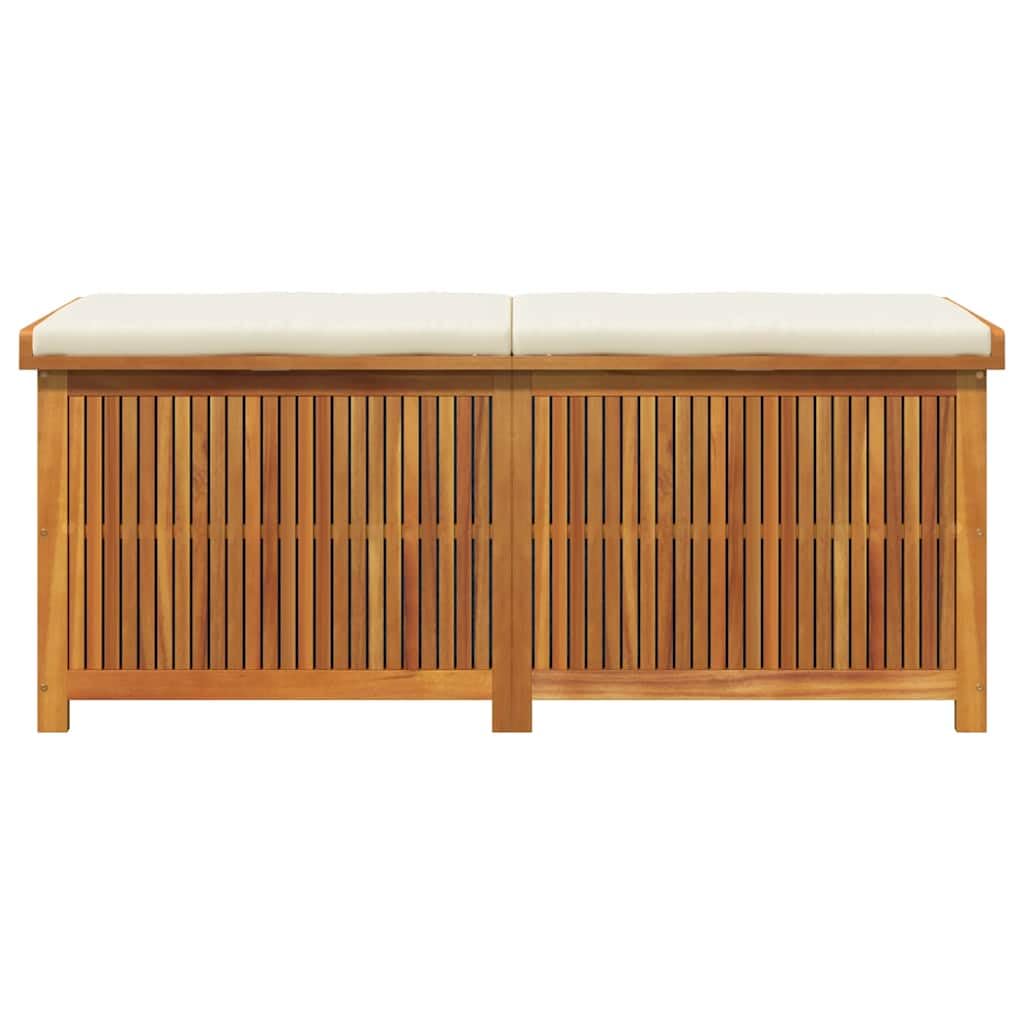 Outdoor-Kissenbox 150x50x60,5 cm aus Massivholz Akazie mit wasserfestem Innenbeutel und Belüftungslatten für Gartenbedarf