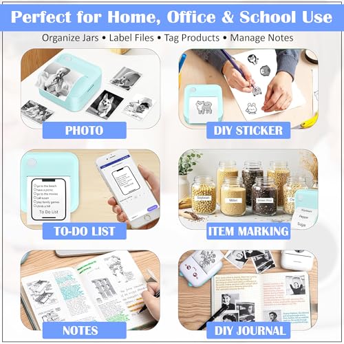 Image of MOREBLUE Sticky Adhesive Mini Thermal Paper Rolls 57mm x 5M (Pack of 5) | Continuous Self-Adhesive for Mini Thermal Printers | 2 Inch White for Kids Camera, Label, Photo Printers & Billing