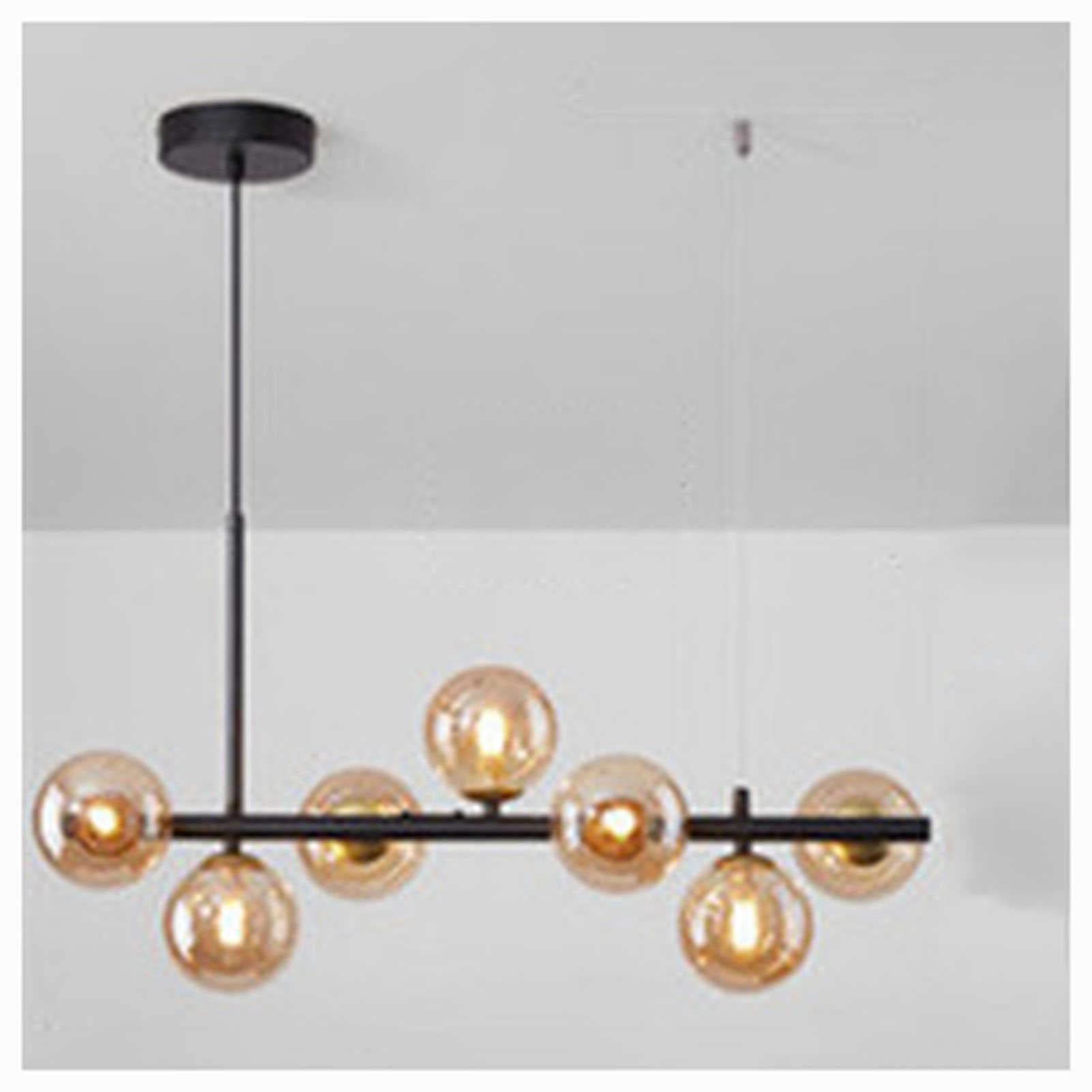 KXEcoLife Modern LED ceiling pendant light, glass globe chandelier, mid century sputnik lighting, for dining room living kitchen island
