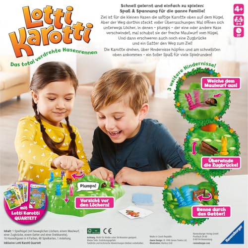 Ravensburger Lotti Karotti, Gesellschaftsspiel für Kinder und Erwachsene, 2-4 Spieler, ab 4 Jahren, inklusive Lotti Karotti Quartett Kartenspiel, Amazon Sonderedition – Bild 7