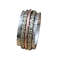 Vista 1 de 925 Silver Ring, Handmade Ring Women, Fidget Spinner Ring, Boho Silver Ring, Unique Spinner Ring, Meditation Silver Ring, Spinner Band Ring, Chunky