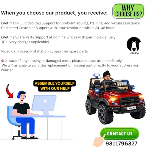 Image of LITTLE PUP POBO Battery Car for Kids | Battery Operated car | Electric Car for 1 to 7 Years | Electric Ride on | Dual Control Mode | Led Lights with Seat Belts | Mp3 /USB /Music.(Dark Red)