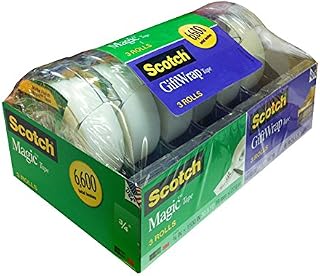 Scotch Magic Tape 3 Rolls and GiftWrap Tape 3 Rolles Pack