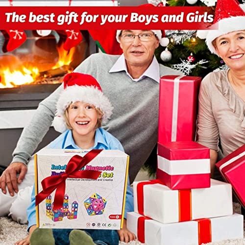 Dumma Magnetic Tiles For Kids Age 3-6 Magnetic Building Blocks Set Toys For Boys Girls 3D Preschool Educational Stem Toys Tiles Christmas Birthday Gifts For Toddlers Children 3 4 5 6 7 8 Year Old #TOP5