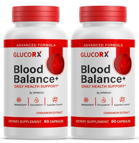 (2 Pack) GlucoRX Blood Balance Capsules Official GlucoRX Supplement Pills with Premium Ingredients Advanced Formula Support for Overall Health & Wellness Reviews (120 Capsules)