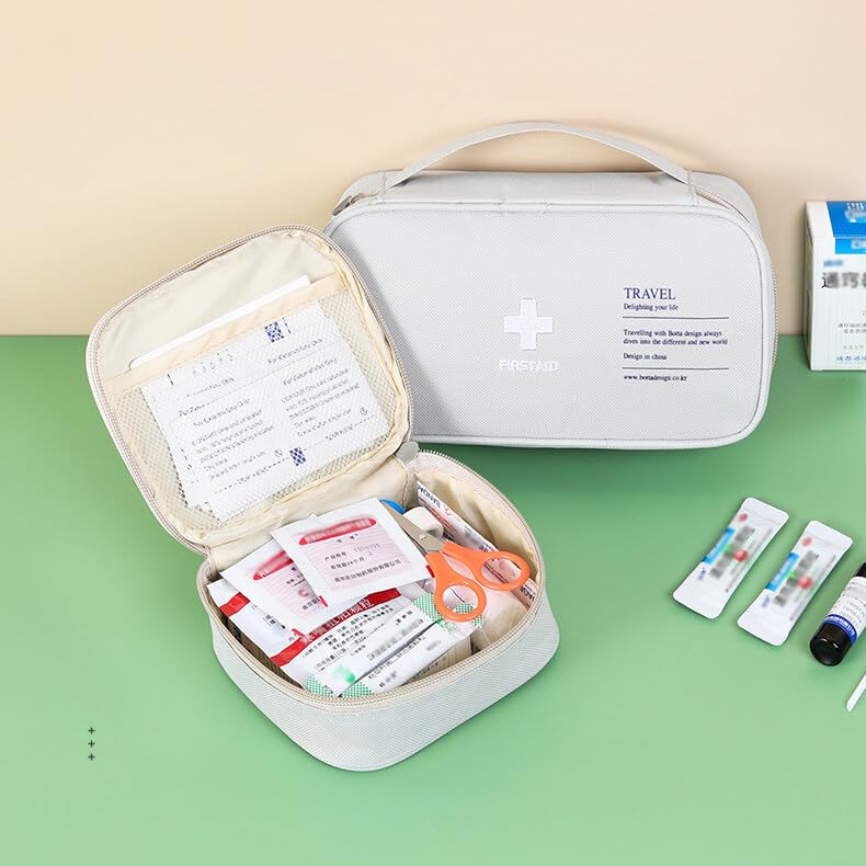 Sac de Rangement de Médicaments 3 Pièces Trousse de Secours Vide Boite