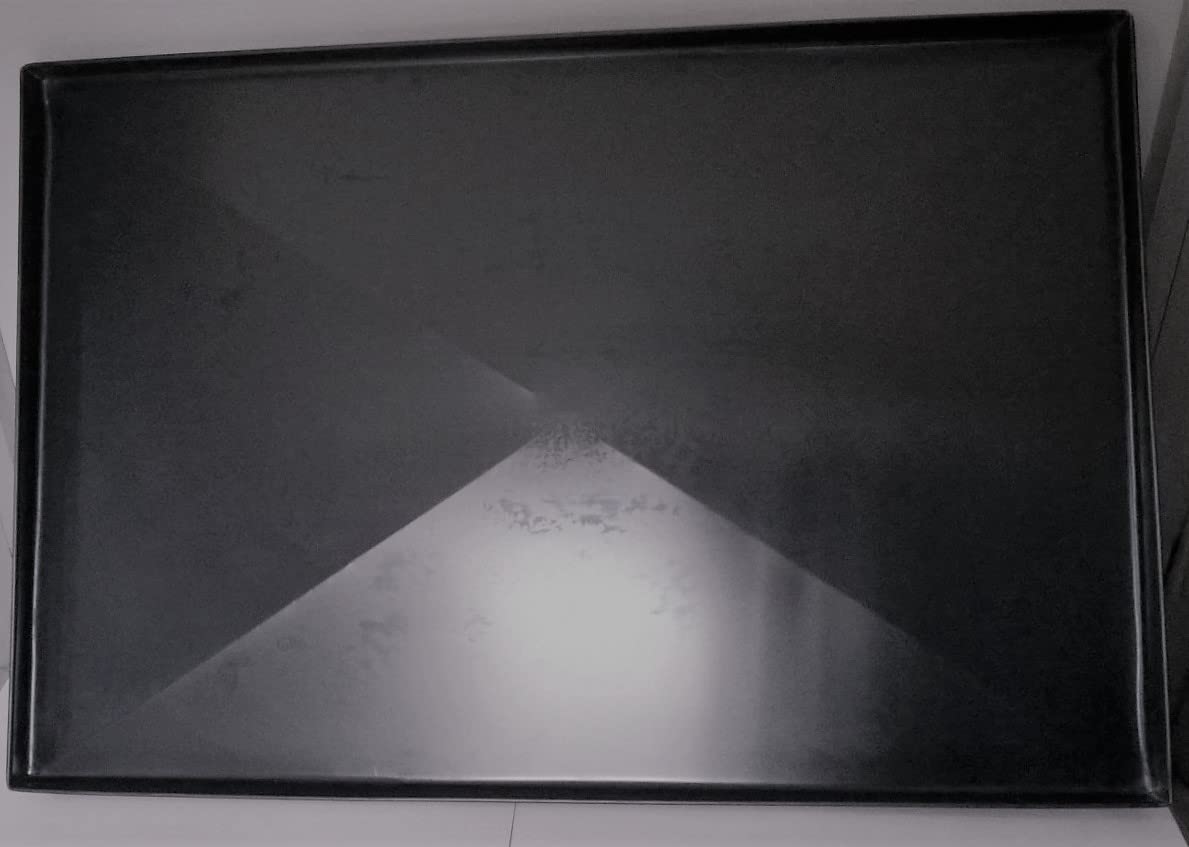 TEGLIA RETTANGOLARE DI TIPO PROFESSIONALE IN FERRO BLU DIAMANTATA dimensioni 60x40 cm parete laterale dritta alto 2 cm con X di rinforzo anti-deformazione sul fondo