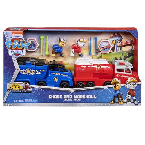 Spin Master MENUDIKOS Équipe Patrouille Canine Camions Chase et Marshall Véhicule à grande échelle avec des figurines inédites de Chase et Marshall...