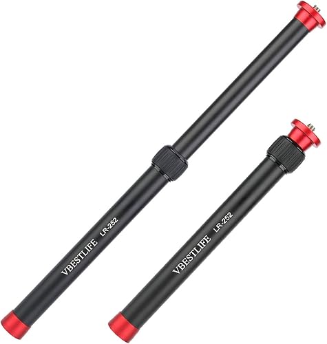 Miniatura 8 de Yosoo Health Gear Extensor de trípode, varilla de extensión monopod de aleación de aluminio para cámara, rojo, rosca 1/4-20, montaje en el piso