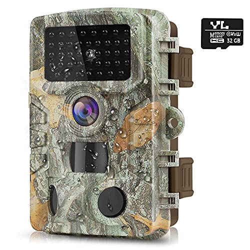 HAWKRAY Trail Camera 24MP 1080P,Waterproof Game Hunting Cam for Wildlife Monitoring with 120° Detection Motion Activated Range, H.264 Video Night Vision 2.0” LCD IR 47 LEDs