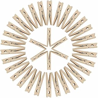 Clothes Pegs Wooden Laundry Pegs Heavy Duty Clothes Clips Washing Line Peg Set Art And Craft Holder Cloth Drying Pins For Clothes Socks Towel Underwear Garden Supplies Home Accessories (Pack Of 36)