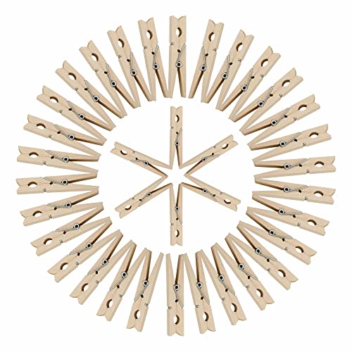Clothes Pegs Wooden Laundry Pegs Heavy Duty Clothes Clips Washing Line Peg Set Art And Craft Holder Cloth Drying Pins For Clothes Socks Towel Underwear Garden Supplies Home Accessories (Pack Of 36)