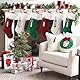 SOMYTING 6 Stück Weihnachtsstrumpf Gestrickte Wolle Weihnachtsstrumpfe mit Namensschildern Weihnachtssocken Deko Christmas Stockings für Weihnachtsfeier Weihnachtsdekorationen und Kindergeschenke