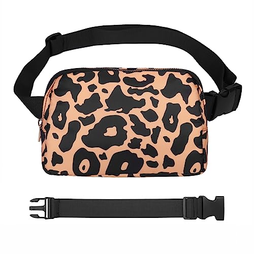Image of VOROLO Fanny Pack For Women And Men Crossbody Bag Belt Bag Leopard Yellow | Adjustable Strap Graduation Gifts Lightweight Travel Running