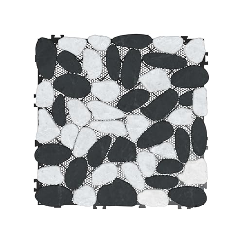 PEILU 30x30cm Kieselstein Terrassenplatten Außenbereich 11er Set...
