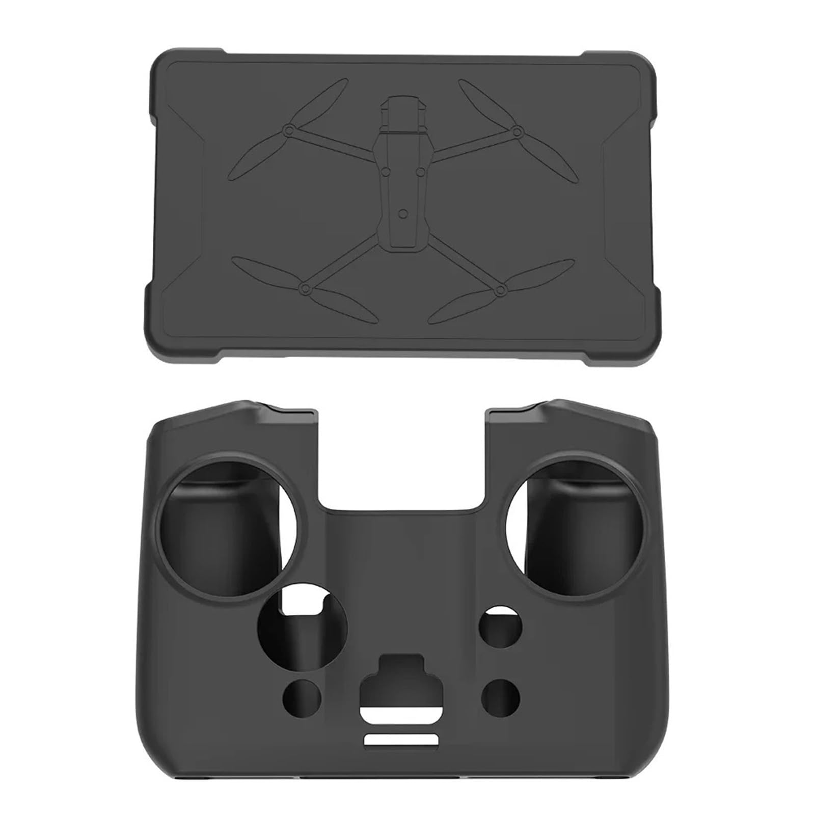 Custodia Protettiva, Compatibile Con DJI RC Pro 2 | Cover proteggi schermo, silicone antigraffio antipolvere for accessori drone(2 in 1 Cover Balck)