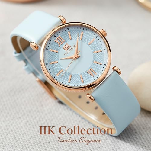 Image of IIK COLLECTION Watches for Women Round Dial |Analogue Quartz Movemnet Ladies Watch|Long Battery Life|Leather Bracelet Strap|Buckle Lock Clasp Safety Watches for Girls