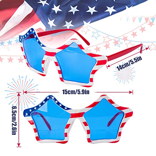 4 Pairs American Flag Sunglasses, Retro Style, Unisex-Adults & Children, Independence Day2