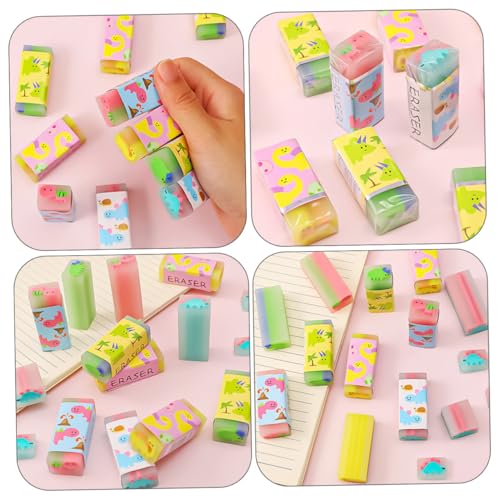 NUOLUX 12個 かわいい恐竜柄スケッチ用消し 学生用試験対応 文房具装飾にも 向け軽量携帯可能