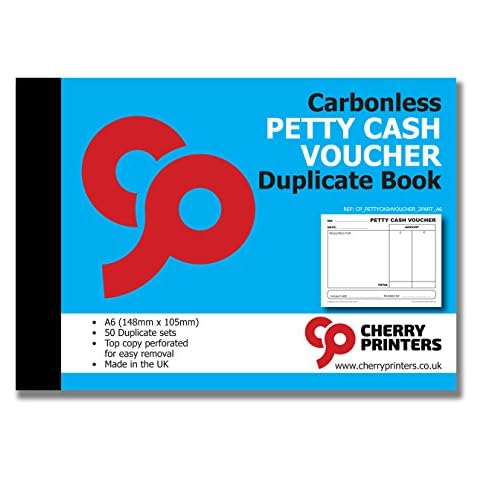Cherry Carbonless NCR Petty Cash Voucher Duplicate Books A6 50 Sets Cover