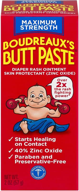 Image of Boudreaux's Butt Paste Maximum Strength Diaper Rash Cream, Ointment for Baby, 2 oz Tube, 3 Pack